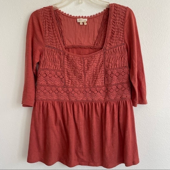 ANTHROPOLOGIE MEADOW RUE NOSARA LACE TEE - Picture 2 of 7